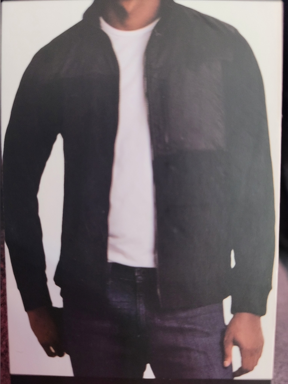 Kenneth Cole Gray and Black Lightweight Zip Jacket